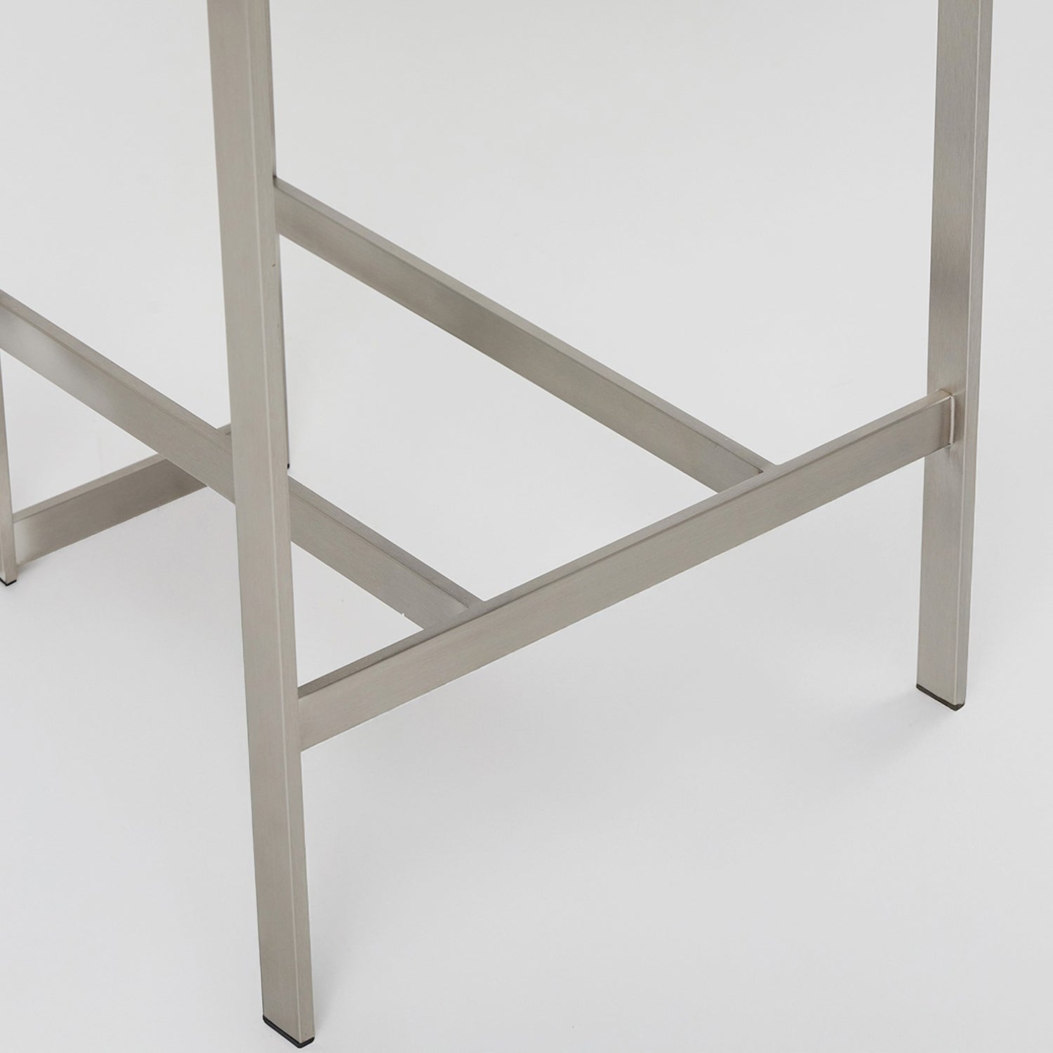 Landon II Brushed Nickel Counter Stool in stainless steel Brushed Nickel finish, back view