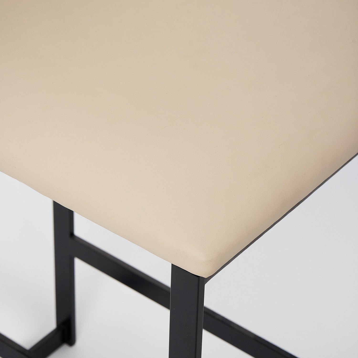 Landon II Matte Black Counter Stool in stainless steel Matte black finish, back view