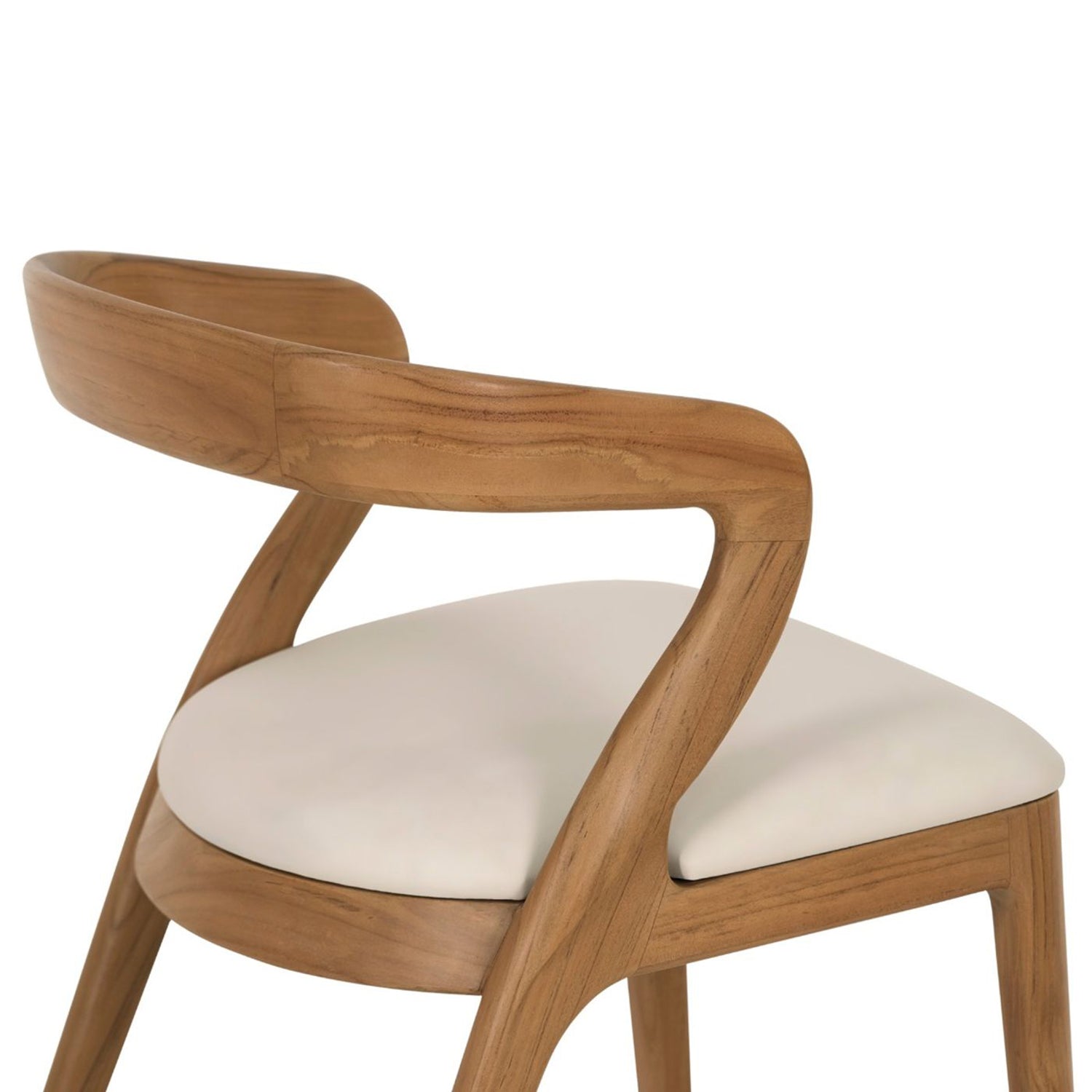 Close-up of the Teak finish on the Millie Tawny Dining Chair Set of 2