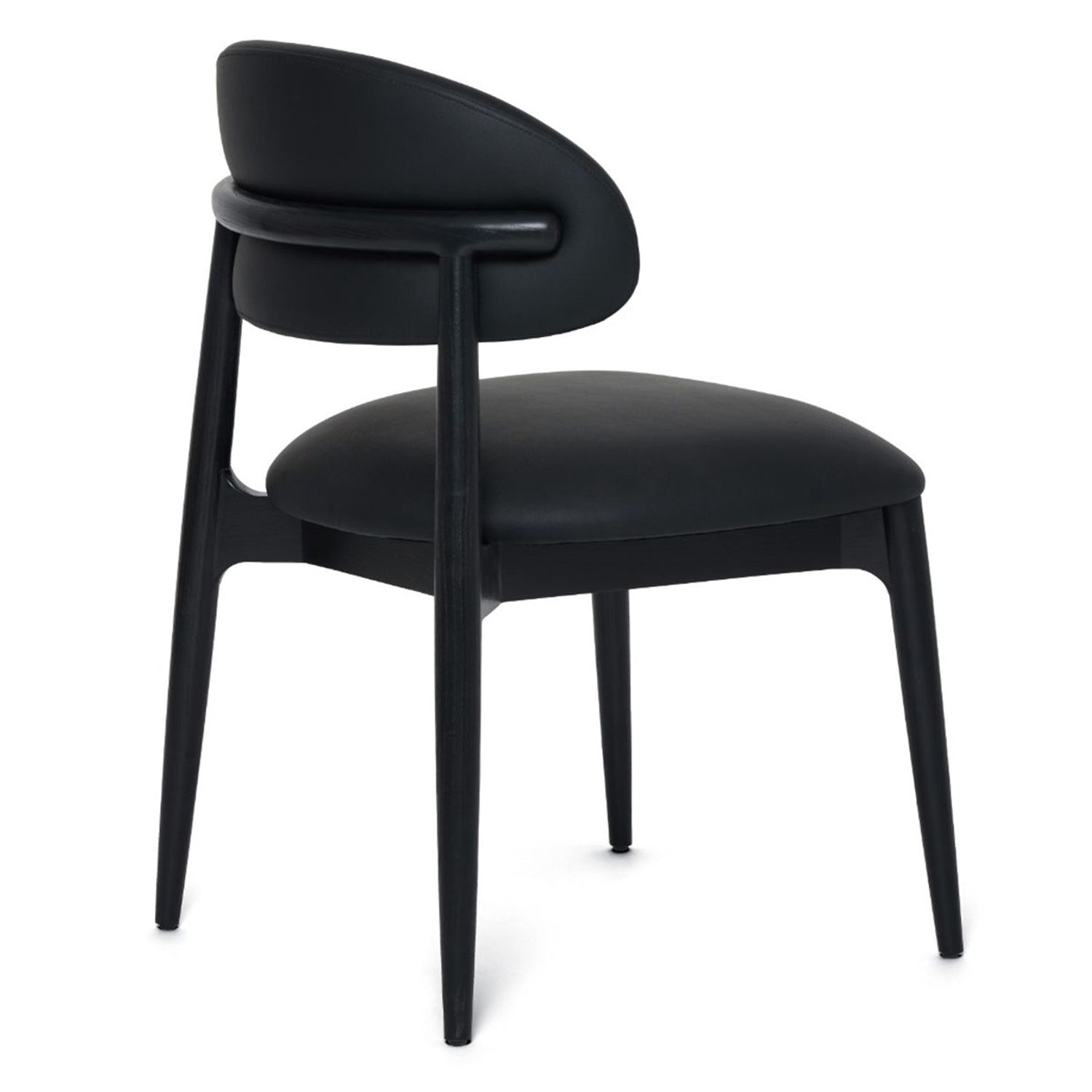 Close-up of the Ash finish on the Liam Midnight Dining Chair Set of 2