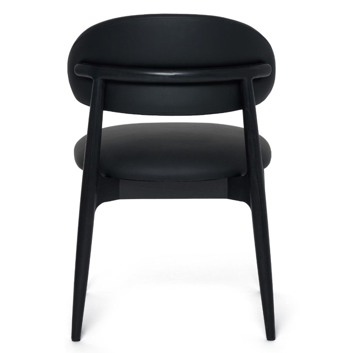 Side profile of the Liam Midnight Dining Chair Set of 2 dining chair in Matte Black