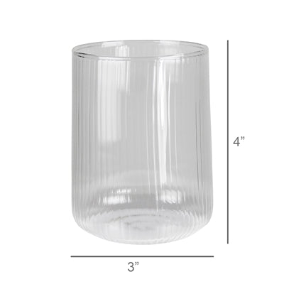 Jolie Ribbed Ball Drinking Glass Set of 4