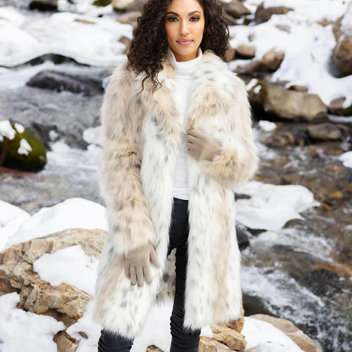 Fabulous Furs Snow Lynx Fireside Stroller Faux Fur Coat
