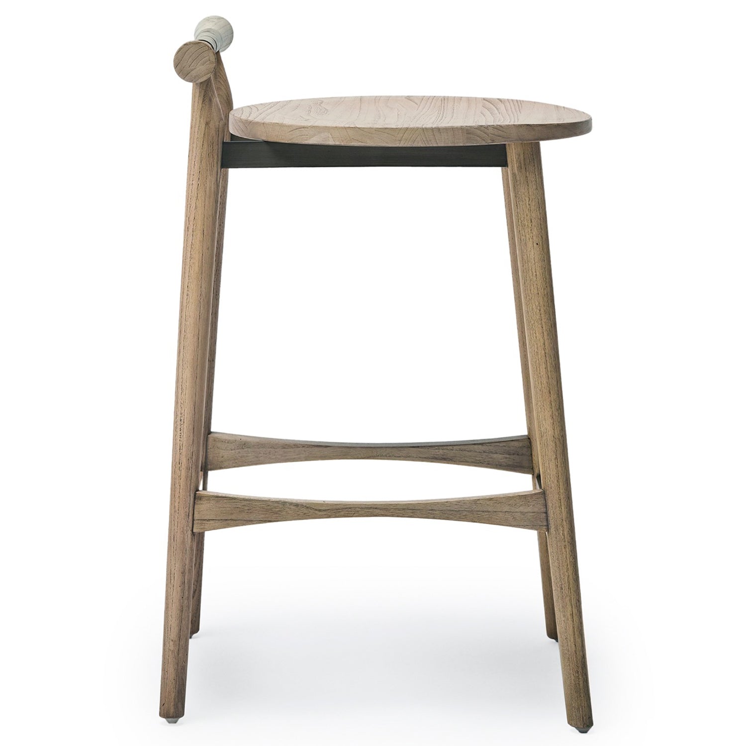 Interlude Home Madeira Counter Stool, detail of the leather seat