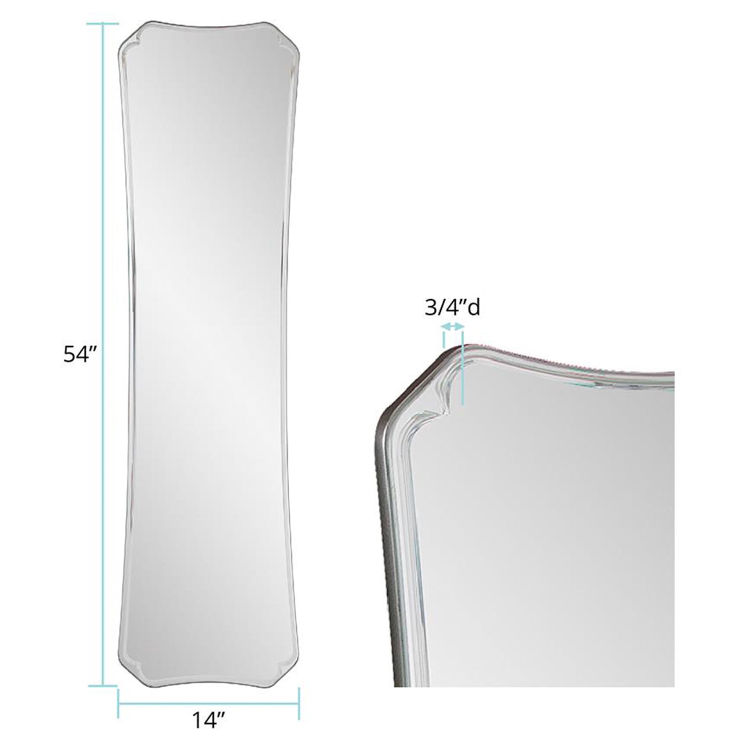 Whitby Frameless Tapered Wall Mirror