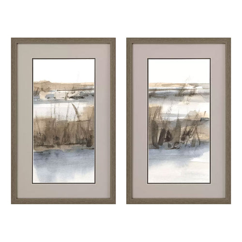 Harper Blue-Grey Marsh Framed Art Set of 2