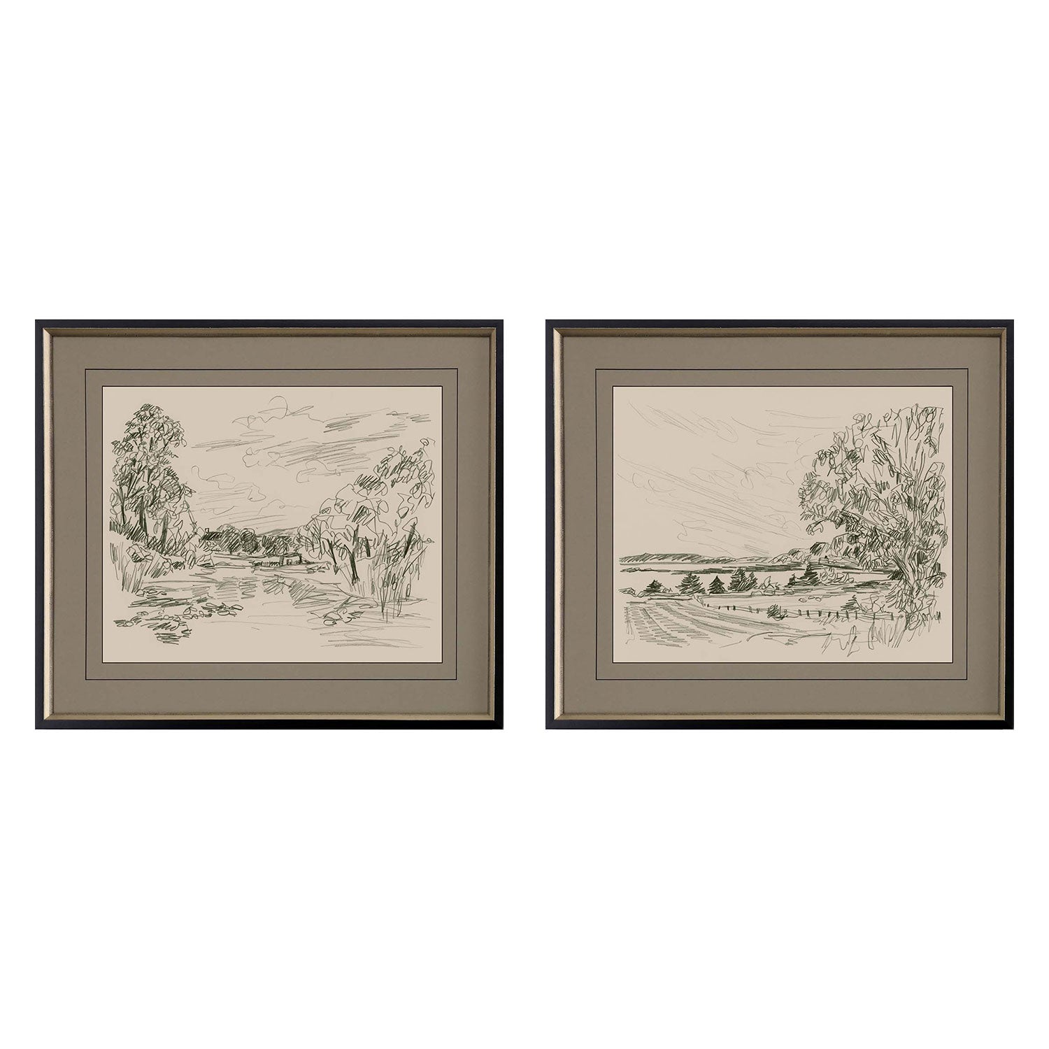Vess Sepia Scenes II Framed Art Set of 2