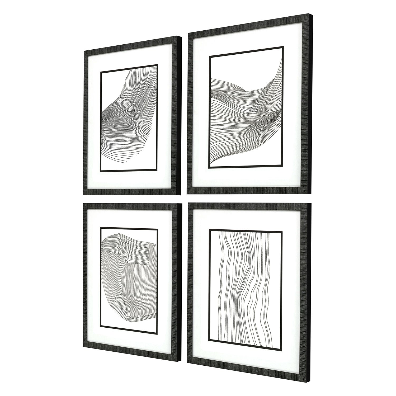 Gunnarsdottir Linear Acoustic Framed Art Set of 4
