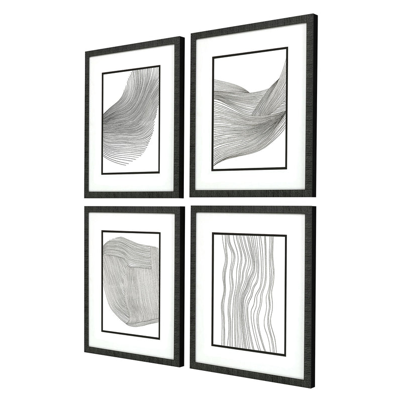 Gunnarsdottir Linear Acoustic Framed Art Set of 4