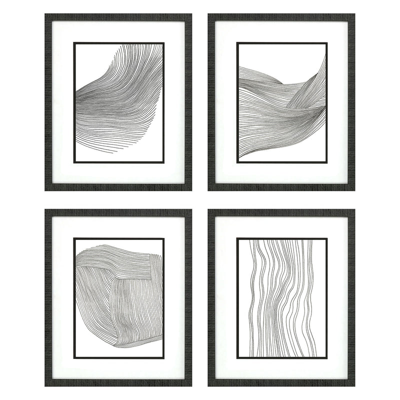 Gunnarsdottir Linear Acoustic Framed Art Set of 4