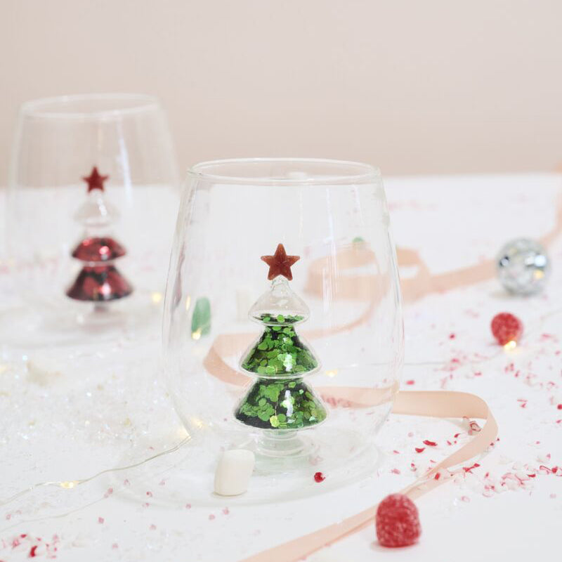 Glitter Tree Drinkware Set of 4