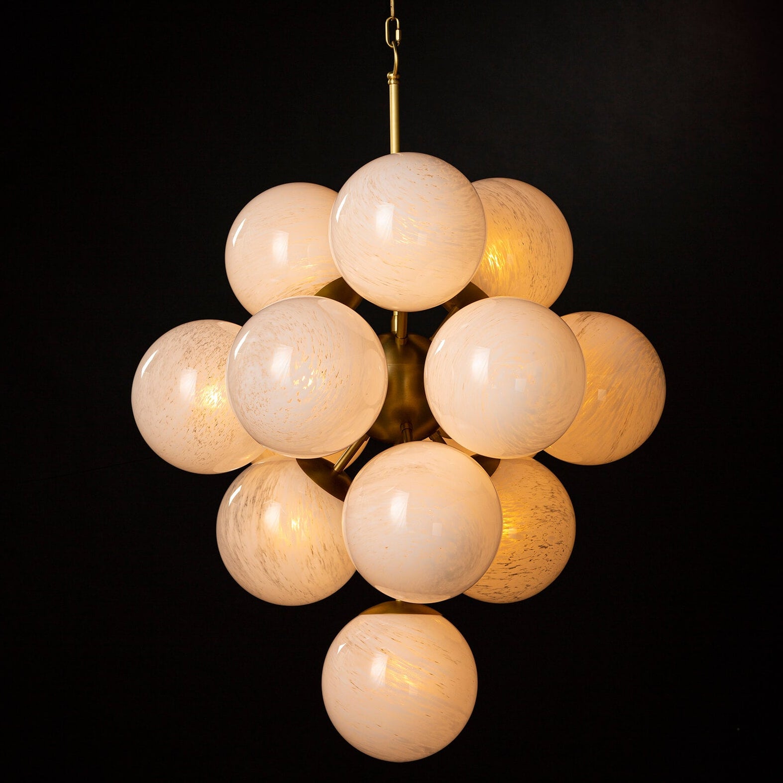 Regina Andrew La Dame Swirl Glass Natural Brass Chandelier