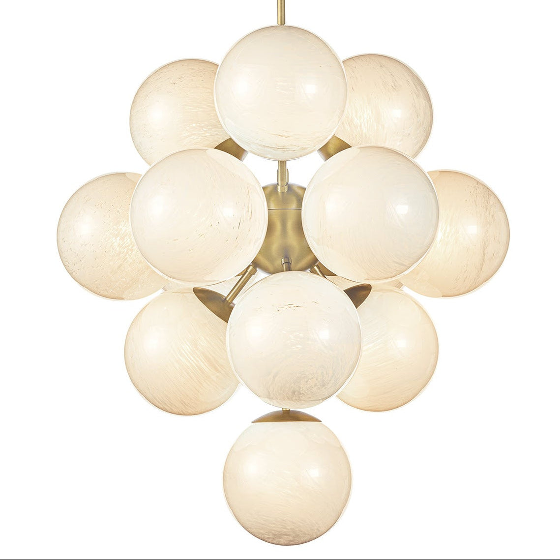 Regina Andrew La Dame Swirl Glass Natural Brass Chandelier