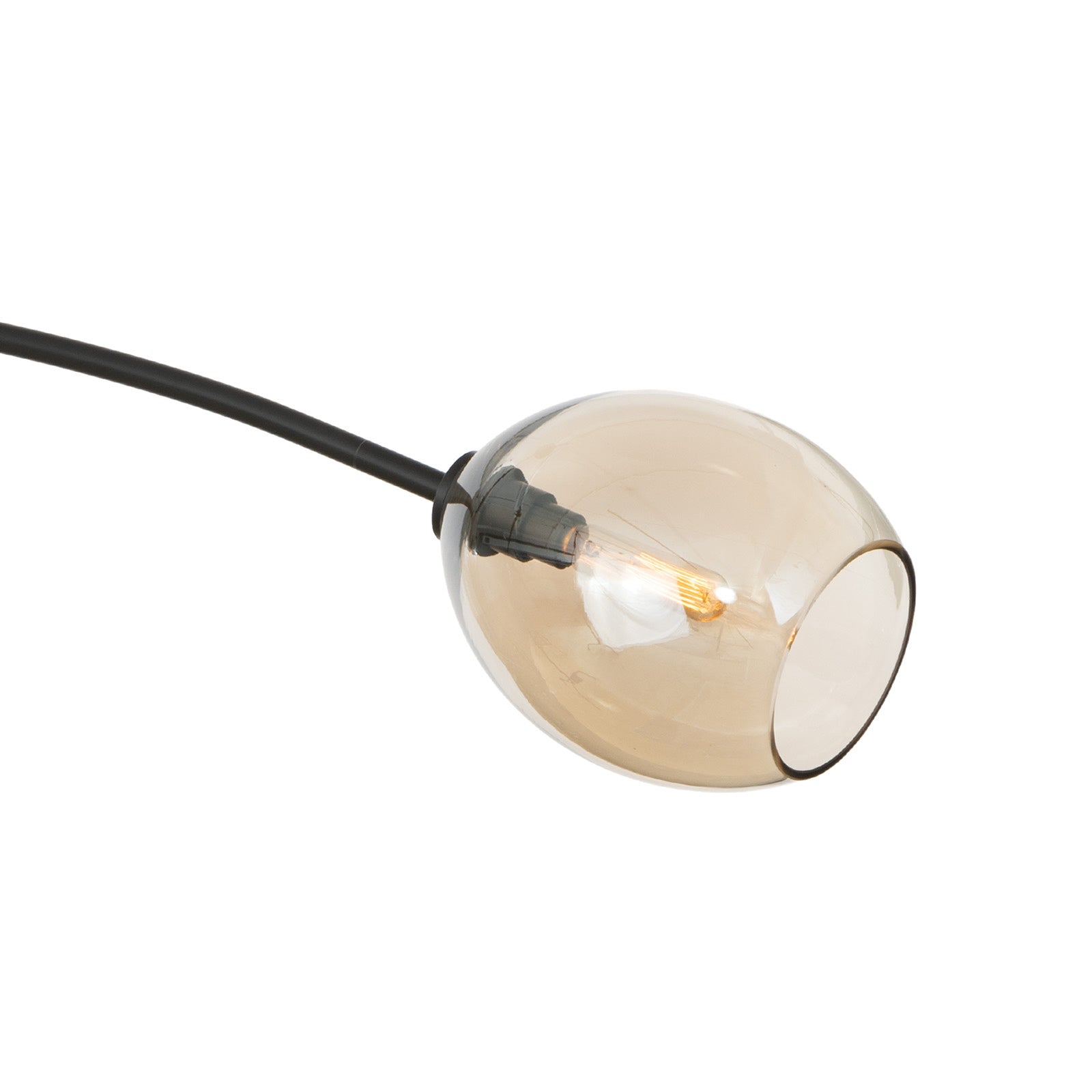 Detail of the arched arm and glass globes on the Regina Andrew Artemis Double Pendant