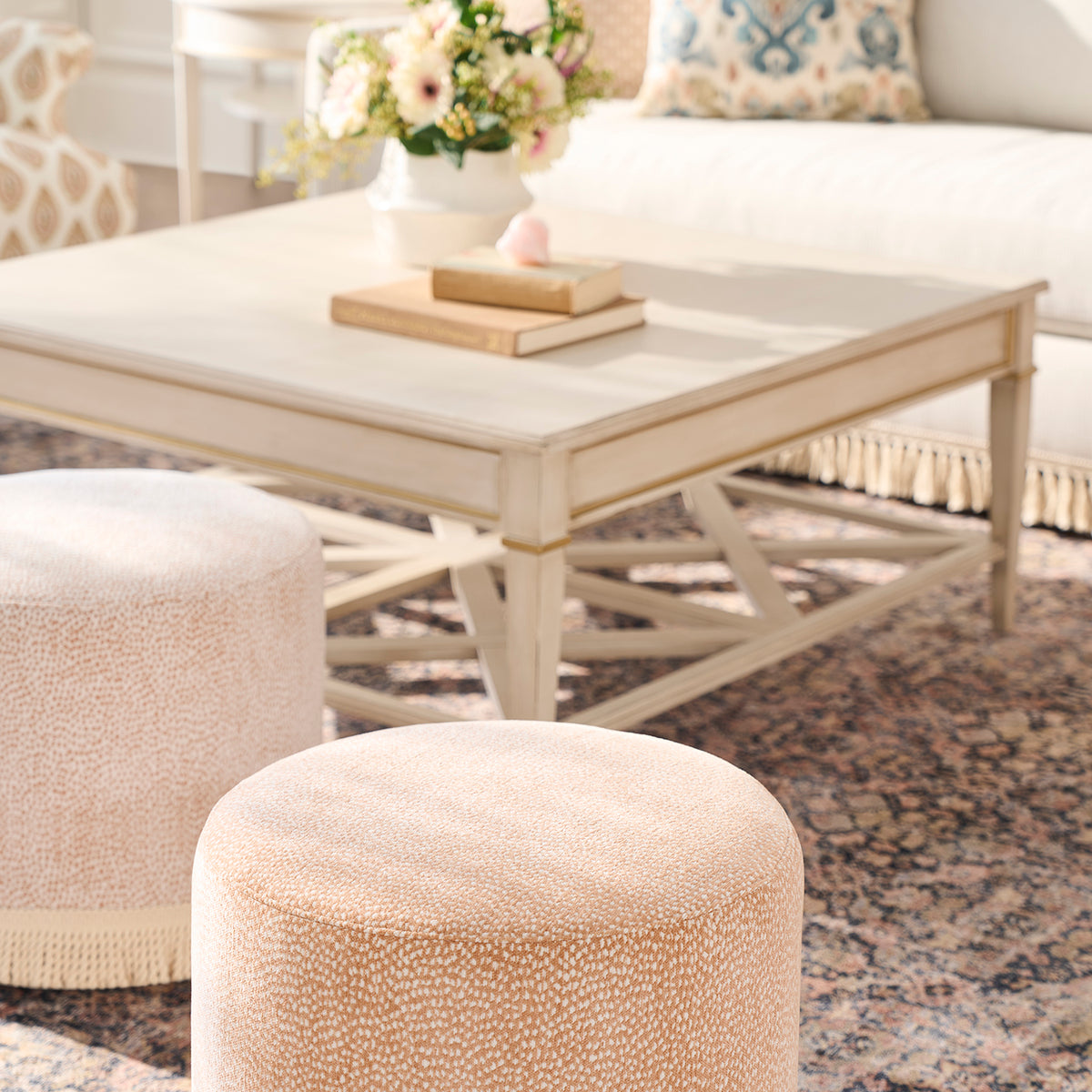 Fairfield Chair Matteo Linea Champagne Mist Square One Drawer Cocktail Table
