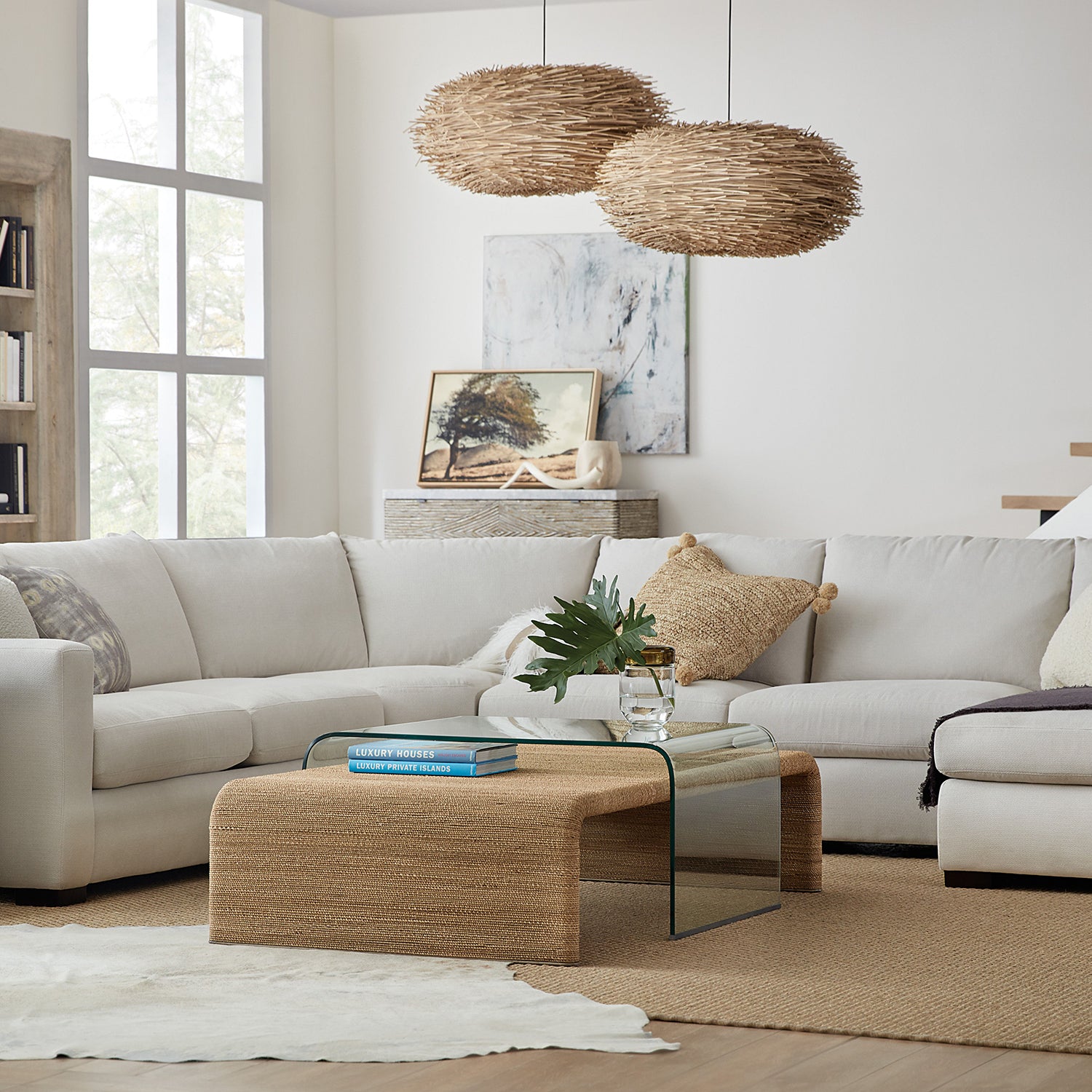 Hooker Furniture Amani Rope and Glass Cocktail Table