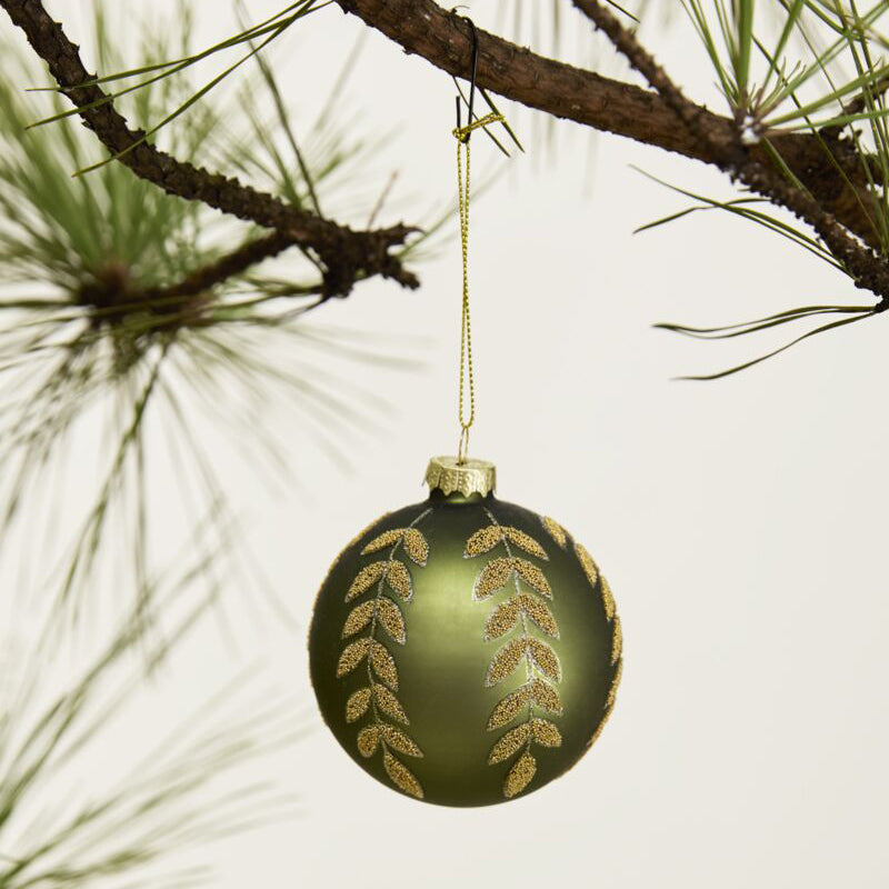 Beaded Leaf Ornament Set of 6