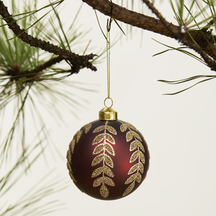 Beaded Leaf Ornament Set of 6