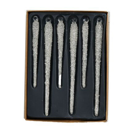 Glitzy Icicle Ornament Set of 6