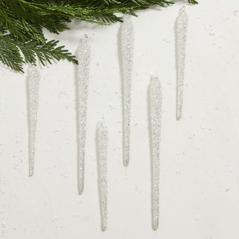 Glitzy Icicle Ornament Set of 6