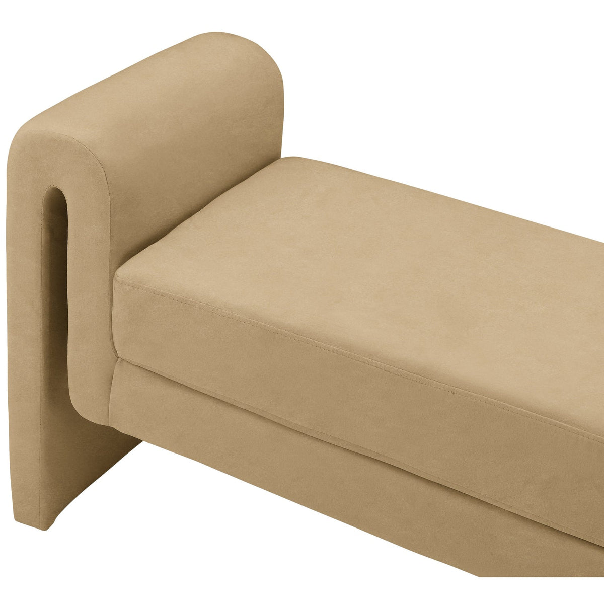 Sloan Camel Velvet Upholstered Bench