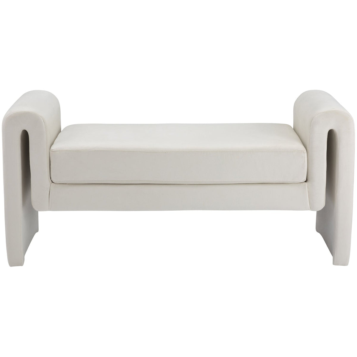 Sloan Cream Velvet Upholstered Bench