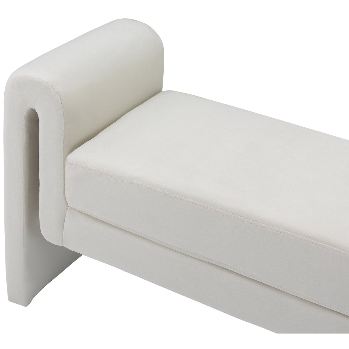 Sloan Cream Velvet Upholstered Bench