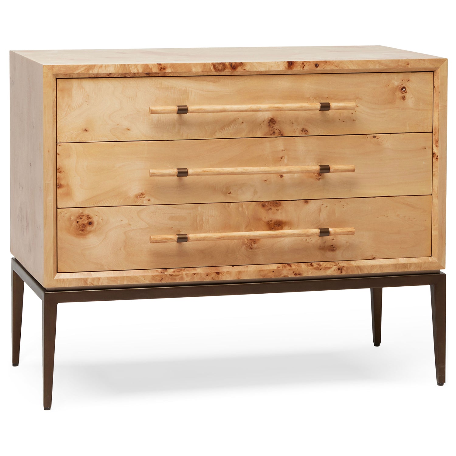 Interlude Home Burton 3 Drawer Bedside Chest