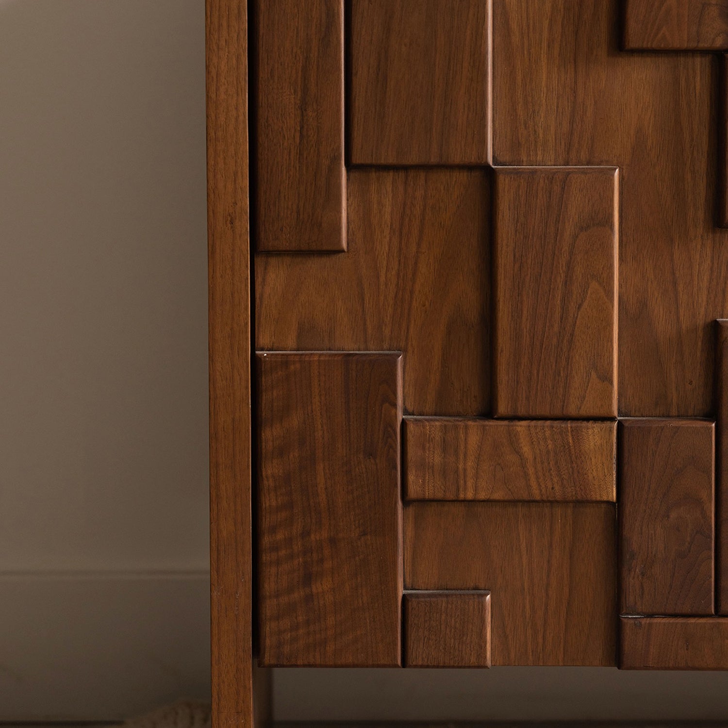 Louise Classic Walnut Occasional Chest in walnut Classic Walnut finish, shown to scale