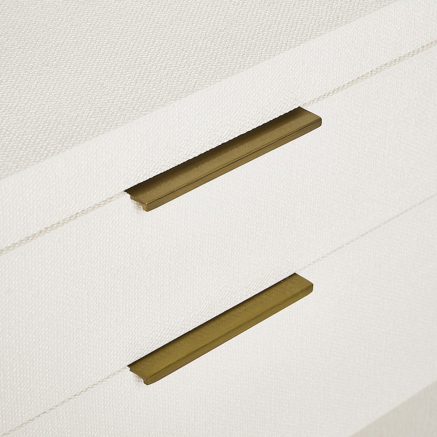 Montaigne White Tall Bedside Chest in wood Natural White finish, detail of the frame