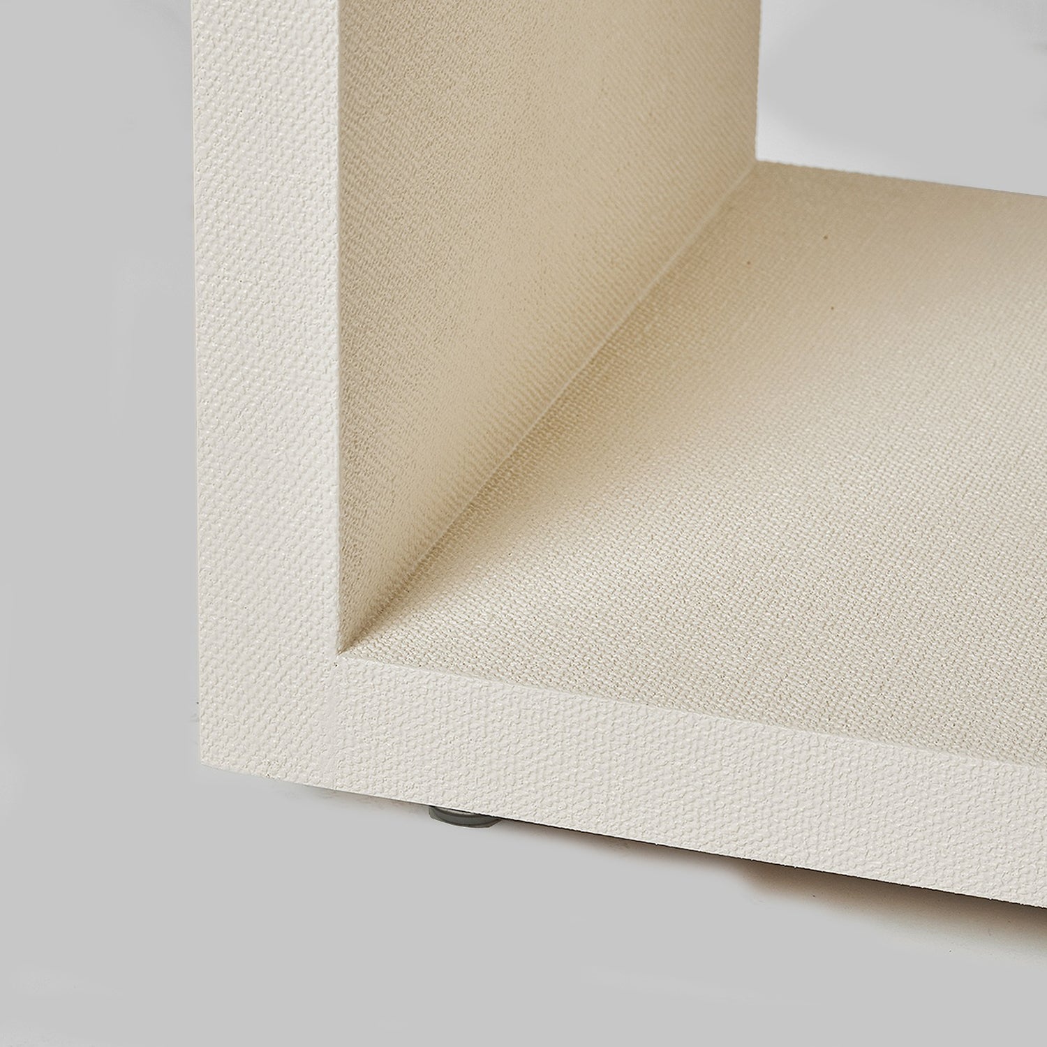 Montaigne White Tall Bedside Chest in wood Natural White finish, close-up of the surface texture