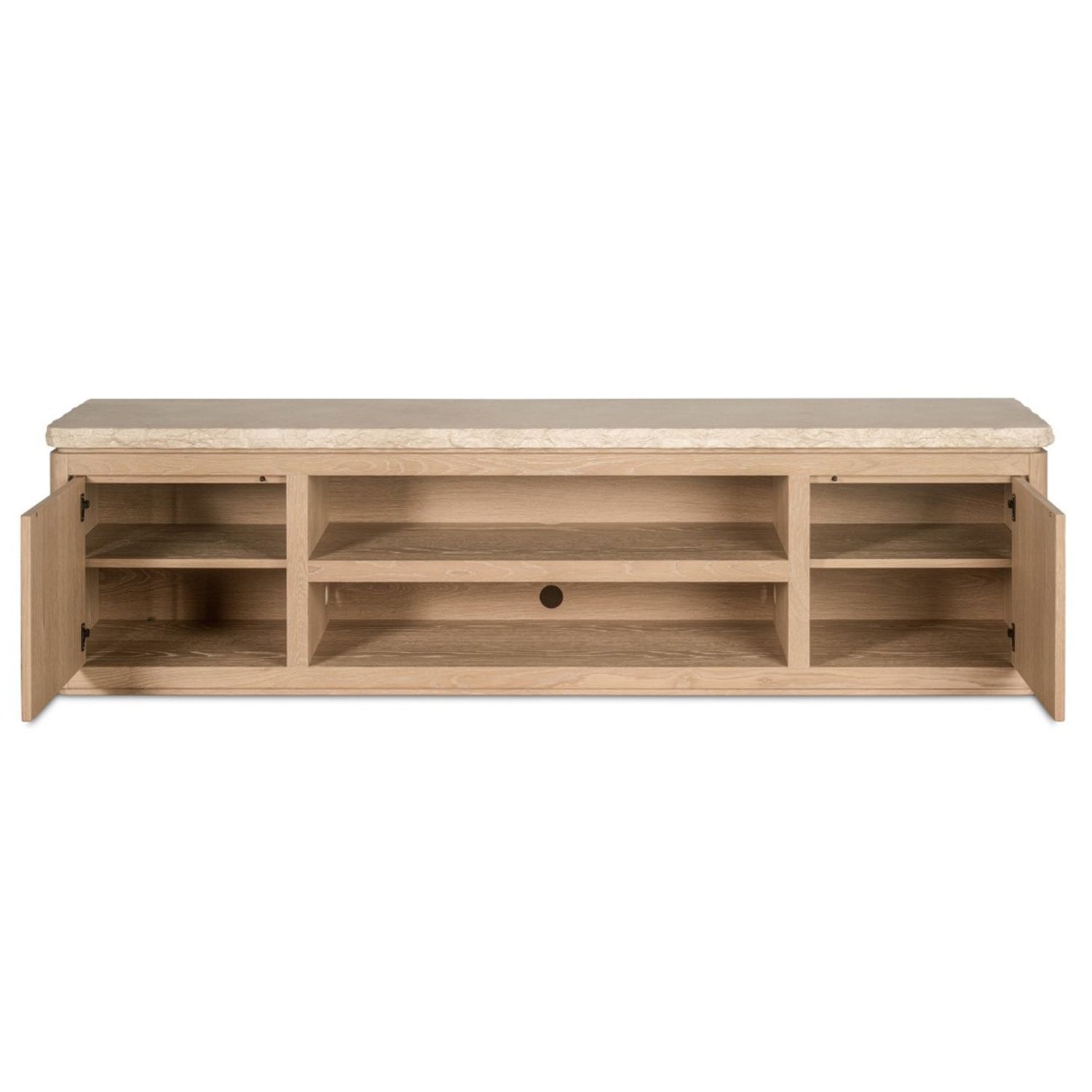 Hudson Credenza styled in a room to show its credenza scale and proportions