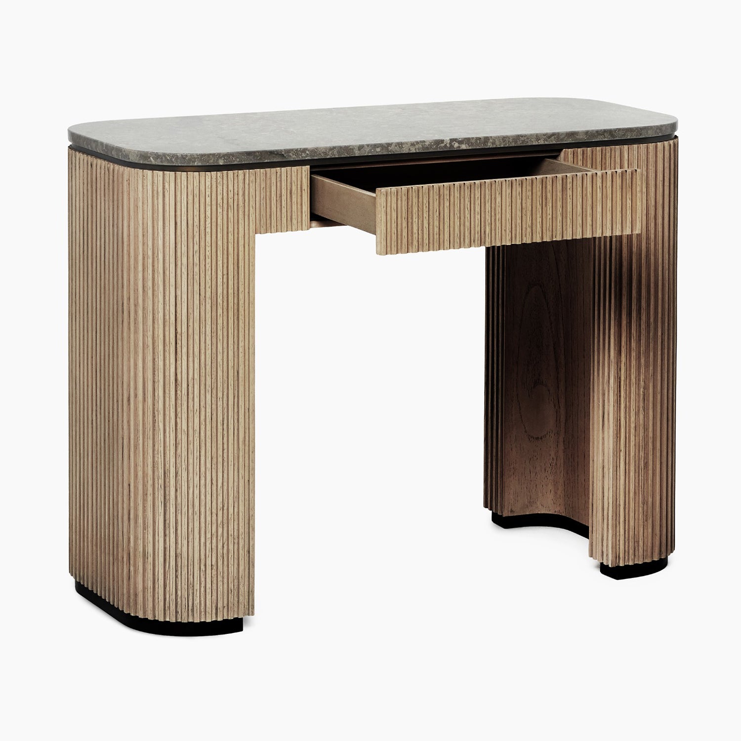 Morrison Washed Taupe Vanity in mindi Washed Taupe finish, side profile view