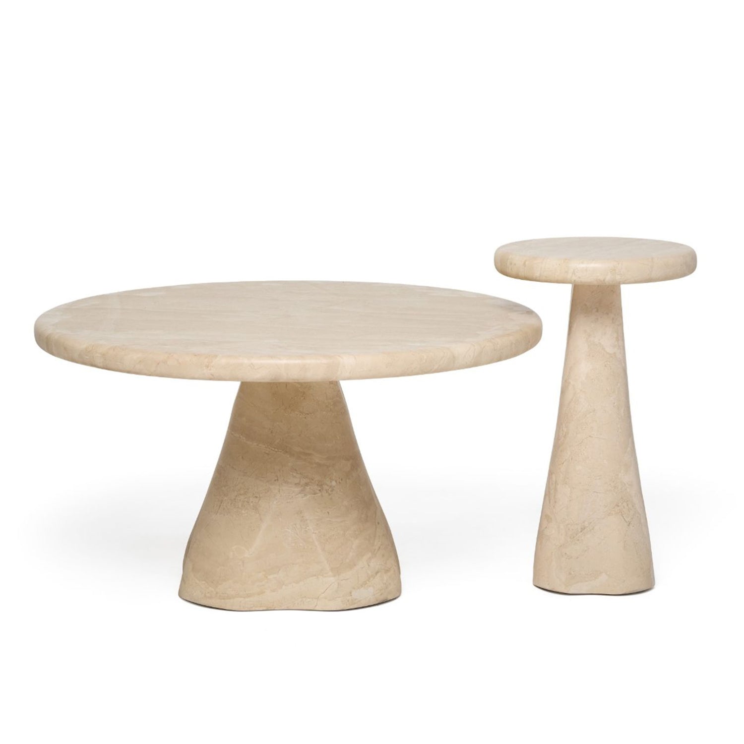 Detail of the Barcelona Biscuit Accent Table highlighting the marble construction