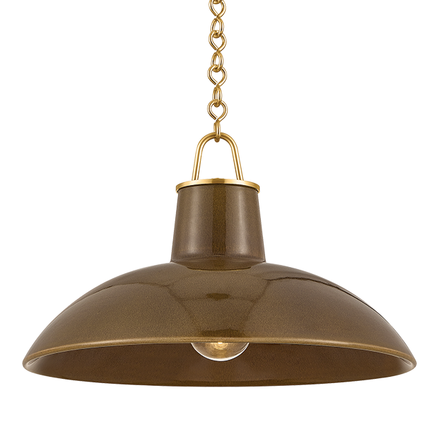 Hudson Valley Lighting Pottersville Large Pendant in Aged Brass, primary product view