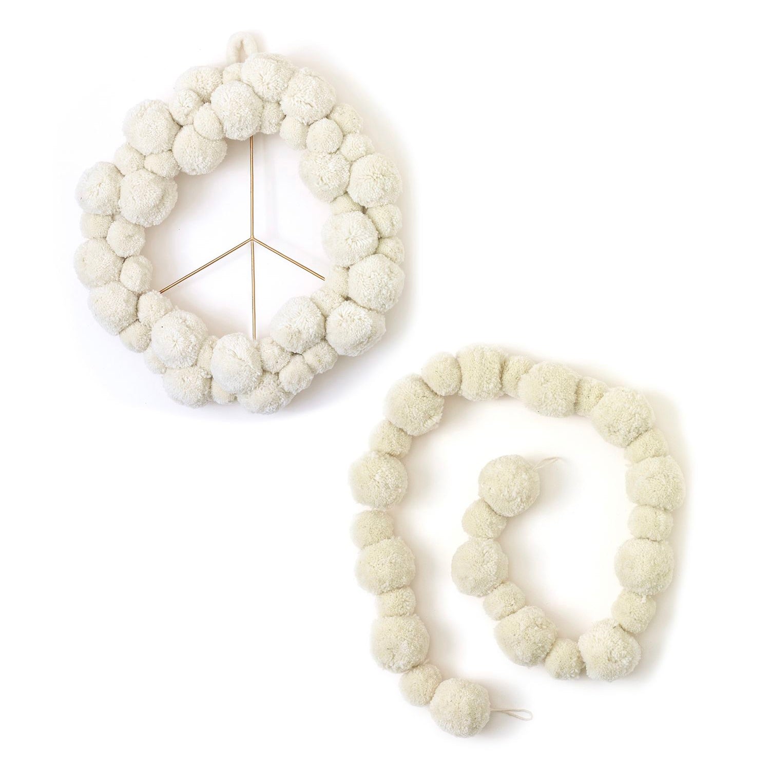 Pom Pom Peace Wreath