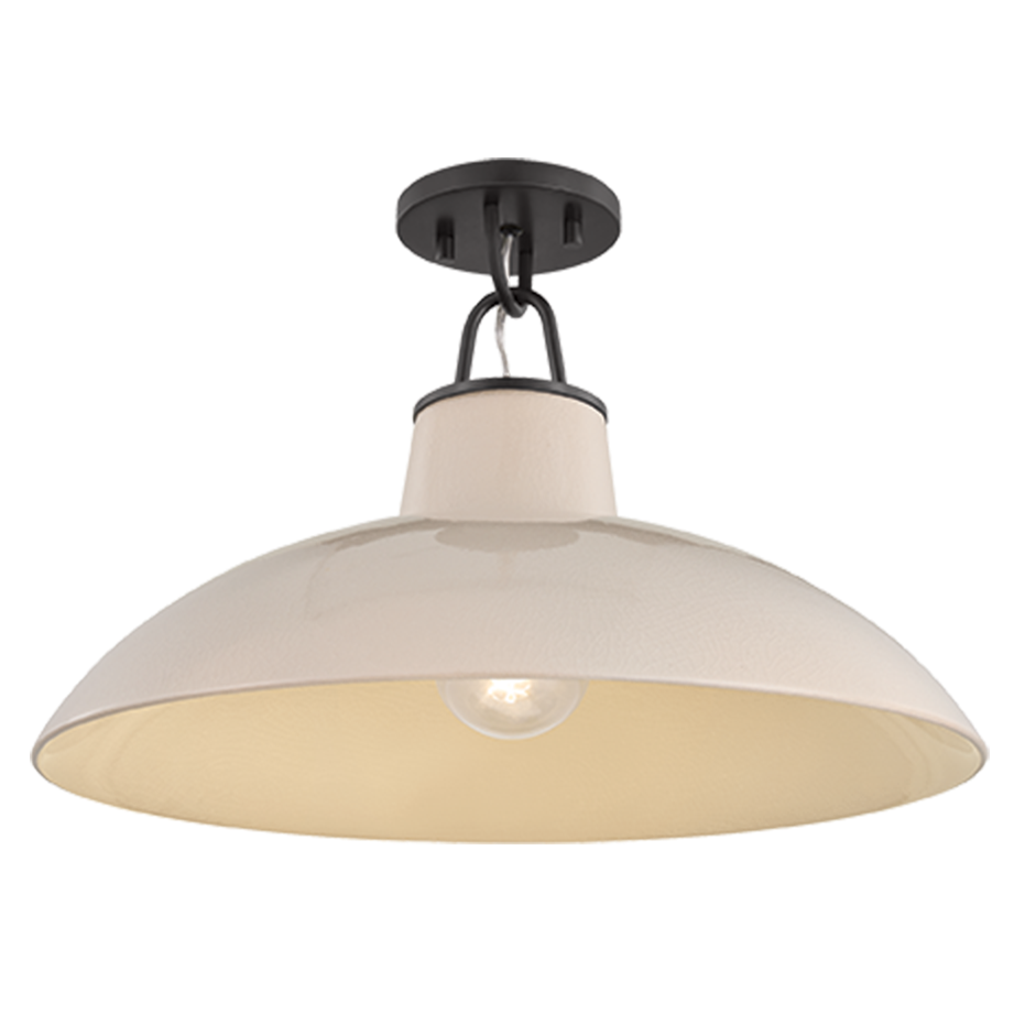 Hudson Valley Lighting Pottersville Large Flush Mount in Ivory Crackle/Distressed Bronze, primary product view