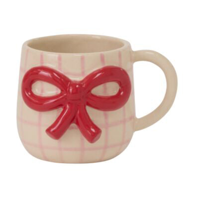 Red Bow Mug Set of 2