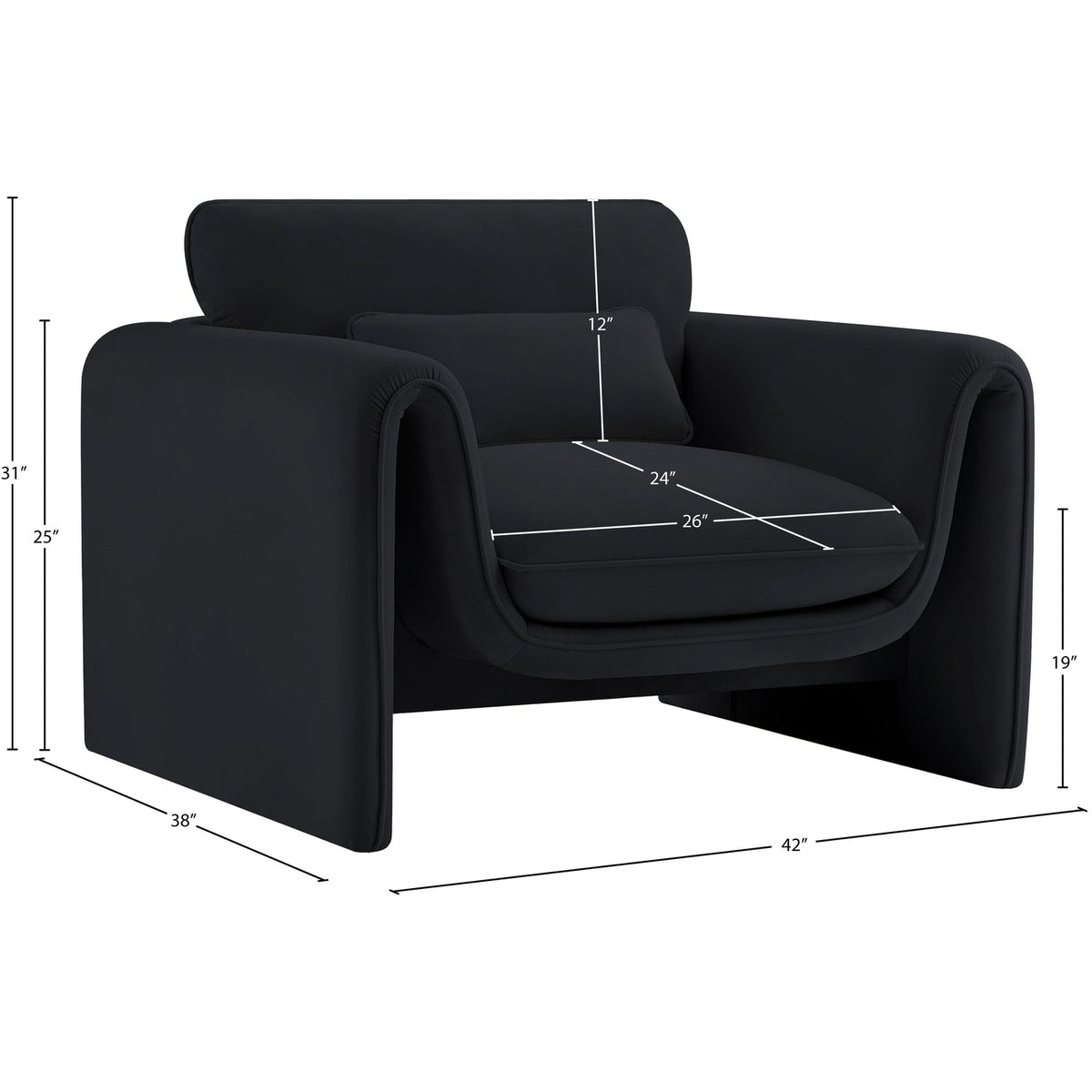 Sloan Black Velvet Upholstered Chair