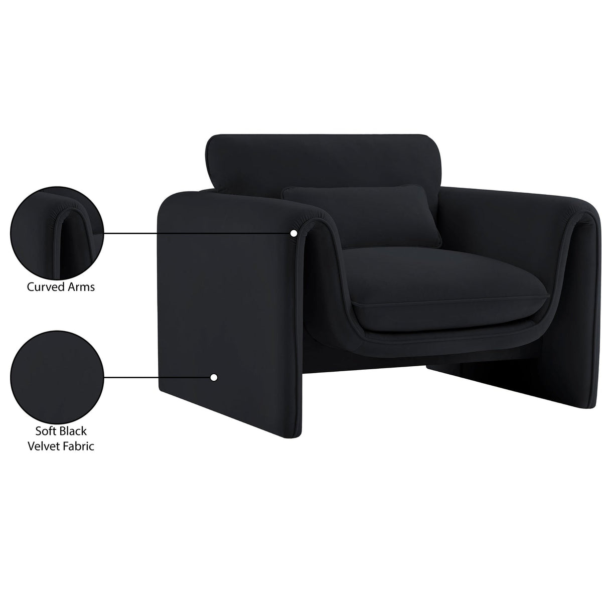 Sloan Black Velvet Upholstered Chair