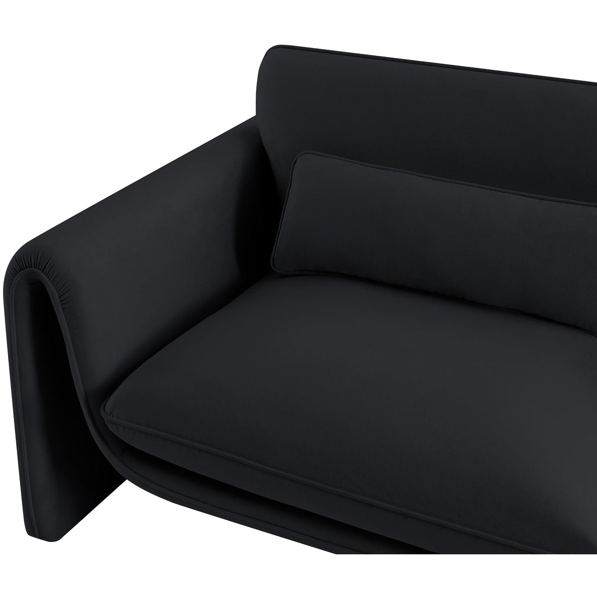 Sloan 64in Black Velvet Upholstered Loveseat