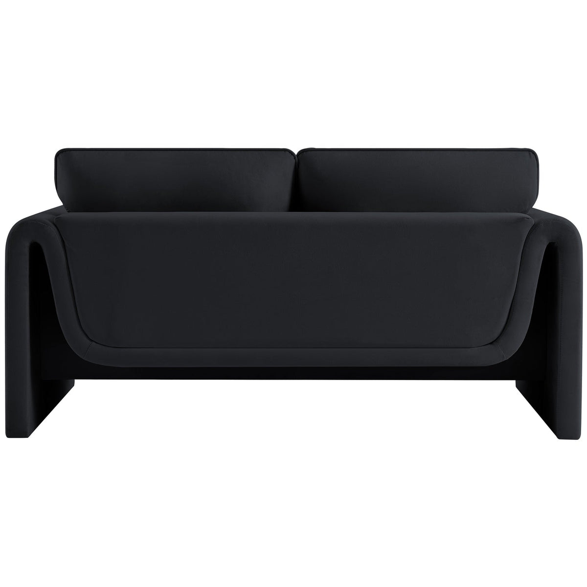 Sloan 64in Black Velvet Upholstered Loveseat