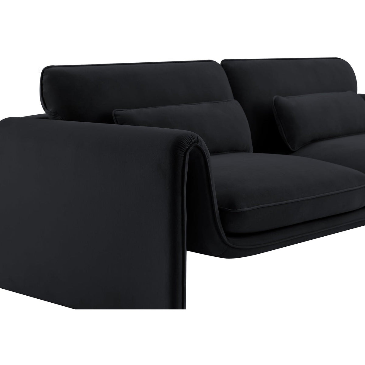 Sloan 64in Black Velvet Upholstered Loveseat