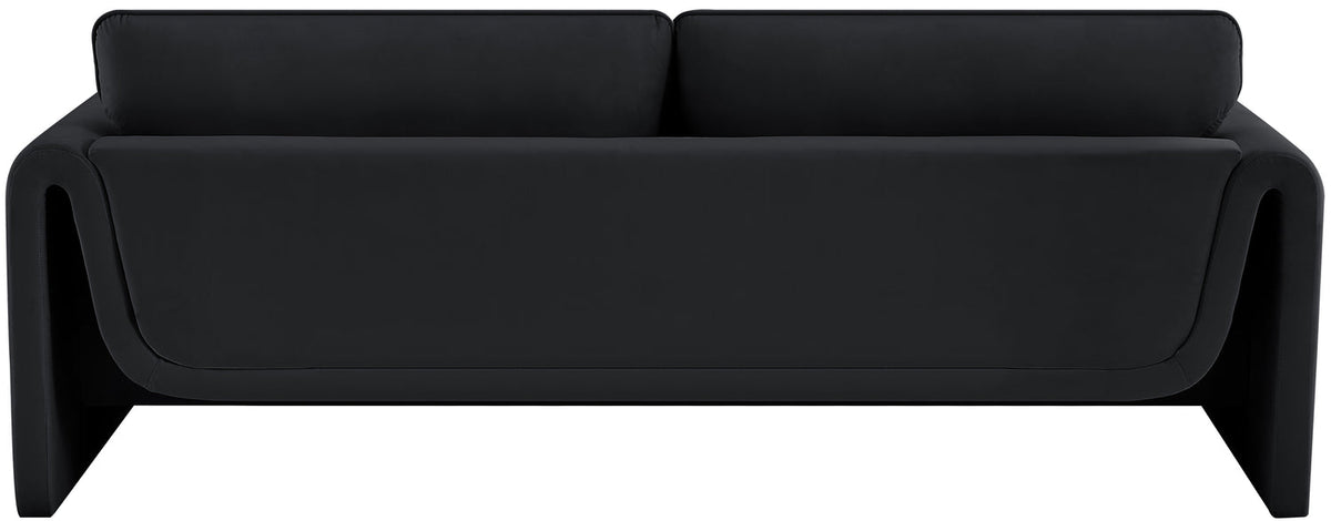 Sloan 86in Black Velvet Upholstered Sofa
