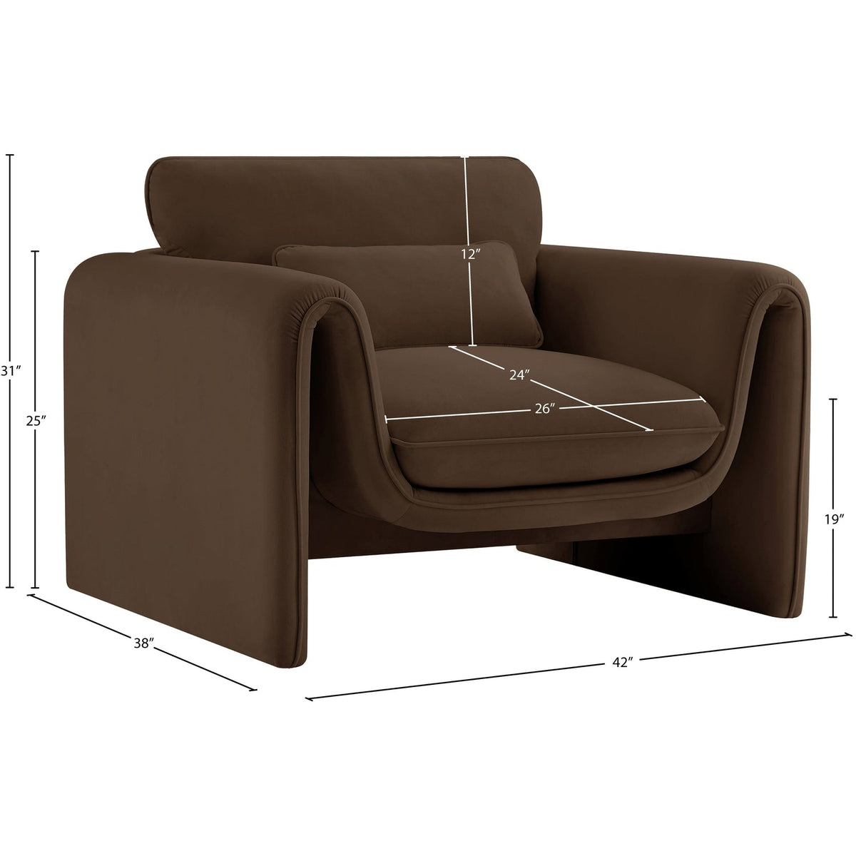 Sloan Brown Velvet Upholstered Chair