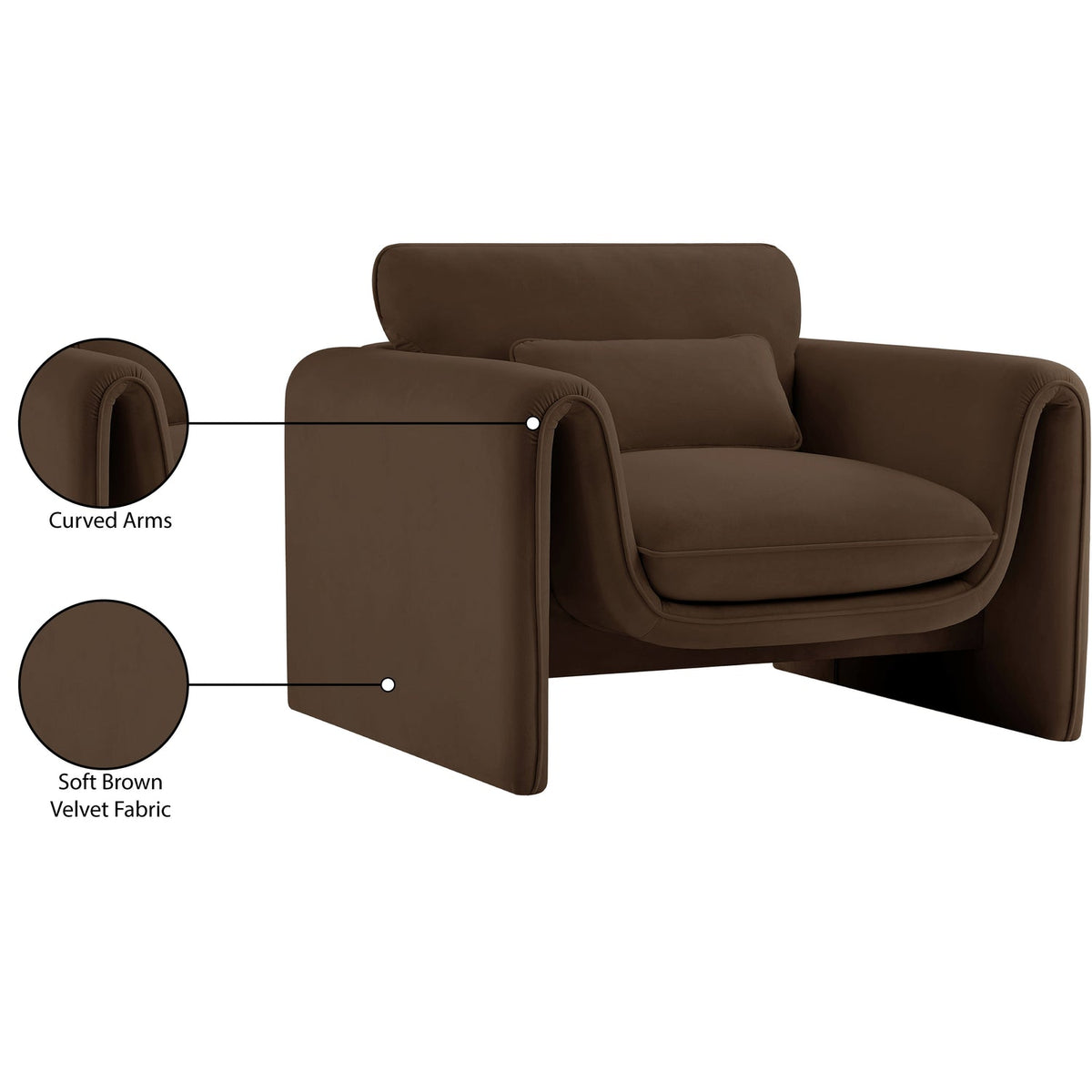 Sloan Brown Velvet Upholstered Chair