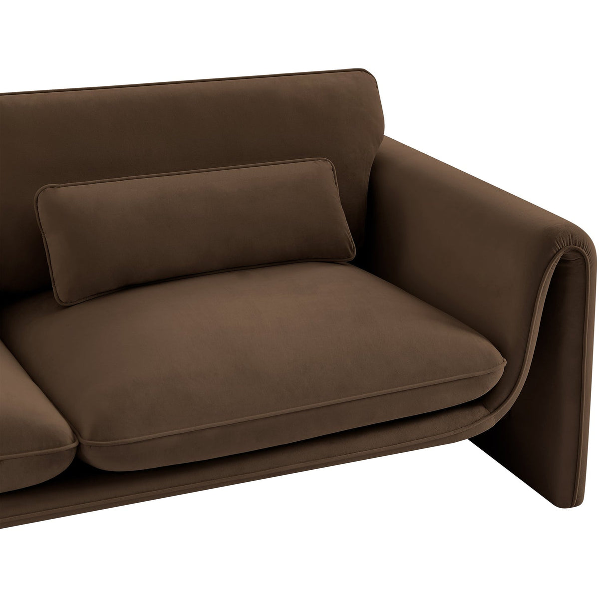 Sloan 86in Brown Velvet Upholstered Sofa