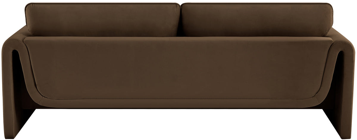 Sloan 86in Brown Velvet Upholstered Sofa