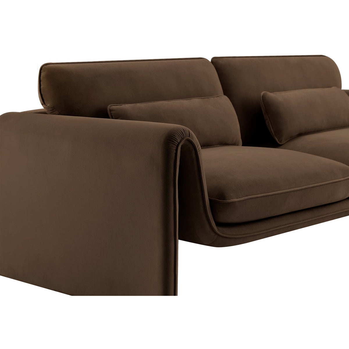 Sloan 86in Brown Velvet Upholstered Sofa