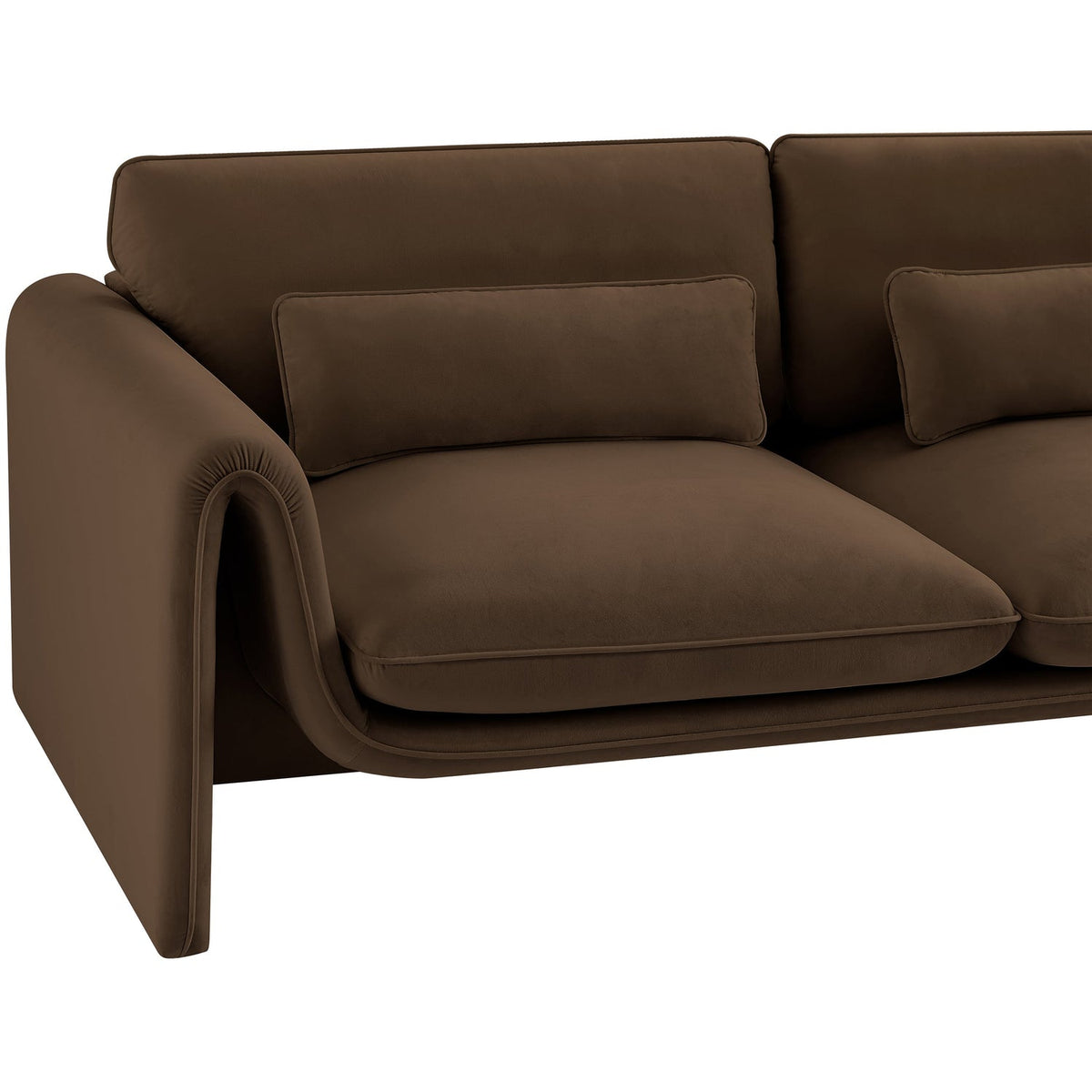 Sloan 86in Brown Velvet Upholstered Sofa